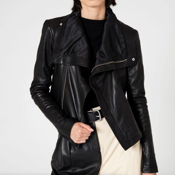 NWT Veda Classic Smooth Leather Jacket - XL - Picture 4 of 16